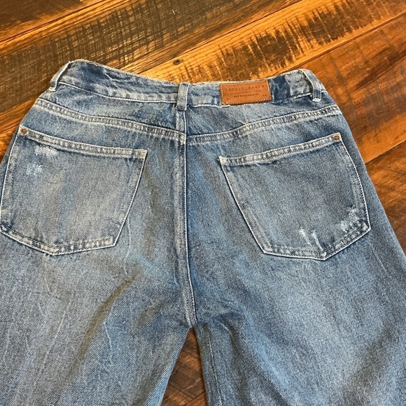 Vintage 90s Esprit Denim Straight Leg Jeans Distressed Med Wash size 27 - Picture 10 of 11